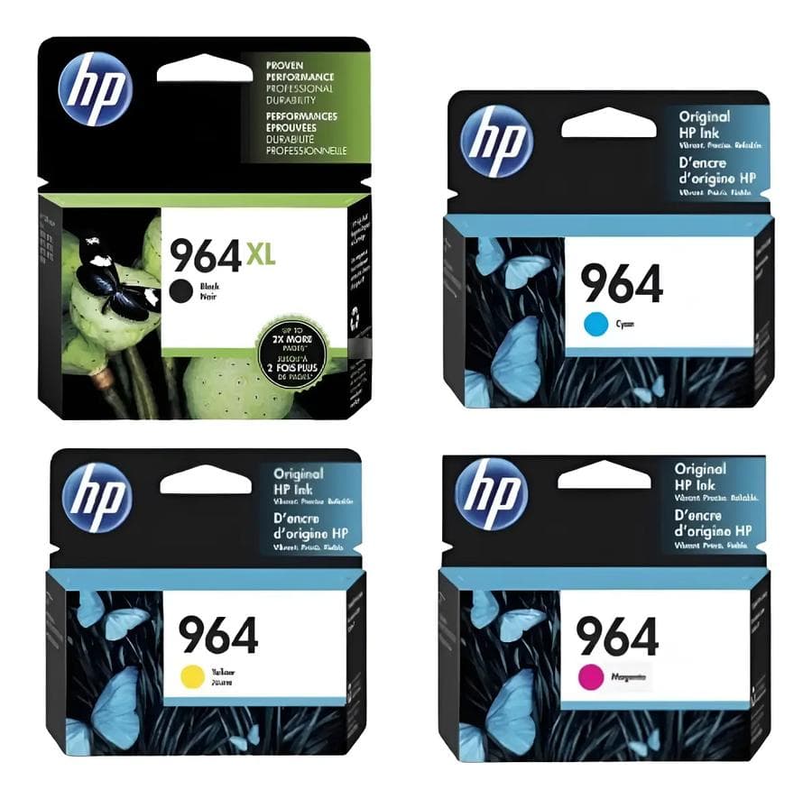 Combo hp 964xl negro + 964 cian/magenta/amarillo comunes
