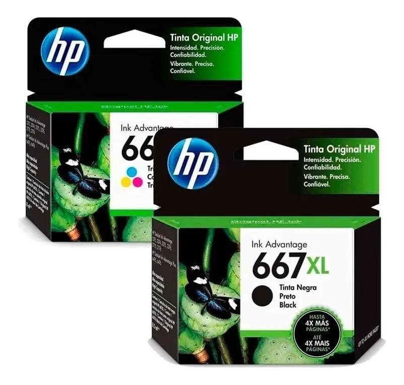 Combo cartuchp hp 667xl negro + 667xl color